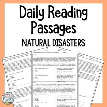 Daily Reading Comprehension Passages & Questions Natural Disasters