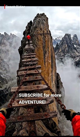 INSANE POV Mountain Ladder Climb! Epic Heights & Danger! #Shorts