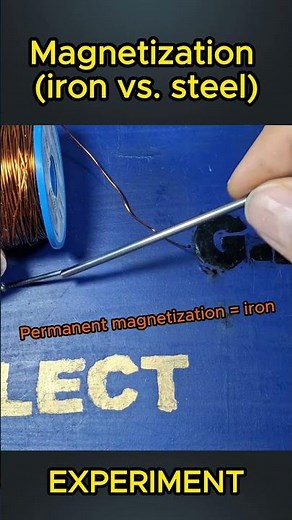Magnetization (iron vs steel) #experiment #magnet