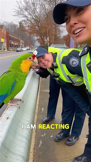 60s Cheeky Talking Parrot Surprises a Female Police Officer 😂 #funnyparrot #ParrotRoast #comedy