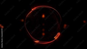 Glowing 3D cosmic sphere in the Universe, with energy rays, stars, and particles. Abstract portal for space-time travel Dynamic 3D cosmic sphere in the Universe, pulsating with energy and stars.