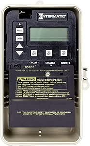 Intermatic PE153PF 3-Circuit Digital Time Switch - Outdoor Enclosure with Freeze Protection and Versatile Pump Control - Seven Preprogrammed Modes with LCD Readout and Freeze and Heater Protection