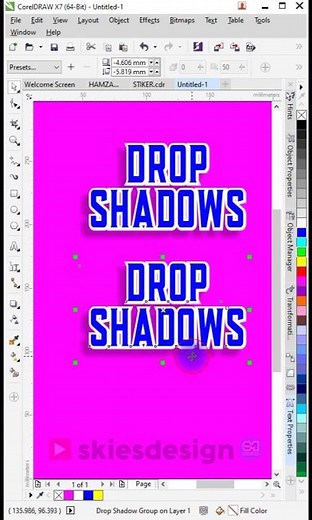 Easy CorelDRAW Tutorial #11 Create Quick Drop Shadow in CorelDRAW #shorts