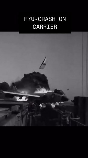 Military Aviation on Instagram: "A US Navy Vought F7U-3 Cutlass crashes on landing on USS Hancock, sadly killing pilot LCDR Jay Alkire and three crew members off the coast of California on July 14th 1955. #VoughtF7U3Cutlass #USSHandcock #AviationHistory #NavalAviation #1955Crash #AviationAccident #USNavyHistory #AircraftCarrierOps #CaliforniaHistory #PilotTribute #JayAlkire #AviationSafety #HistoricalEvents #MilitaryAviation #CrashLanding"