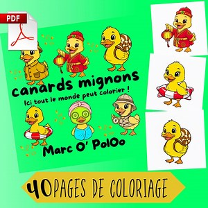 CUTE DUCKS – 40 Printable Pages – Animals & Fun – Instant PDF Download – Children and Adults - Etsy