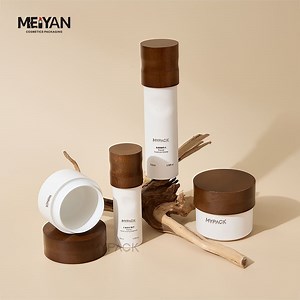 [Hot Item] Mypack Eco-Friendly Biodegradable PLA Cosmetic Packaging Refillable Inner 50ml 100g Body Oil Lotion Bottle Jar with Wooden Cap