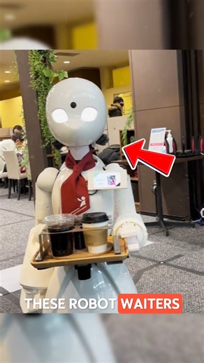 A Robot Waiter Serving Coffee in a Japanese Café A robotic waiter serving coffee at a shop in Japan showcases advanced robotics technology and service automation. This smart business solution improves efficiency, reduces labor costs, and enhances customer experience. Ideal for modern cafés and restaurants seeking innovative, AI-powered technology that boosts productivity and delivers fast, consistent service. #robot #waiter #café #advanced #technology Credit : munchingwithminhaj / tt, reallyjua