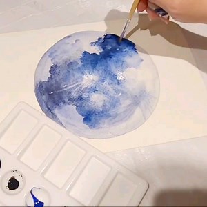 26K views · 391 reactions | Some days I like to whip out my watercolors and make something cool. What do you guys think of this moon painting? | Mixed Media Girl | Facebook