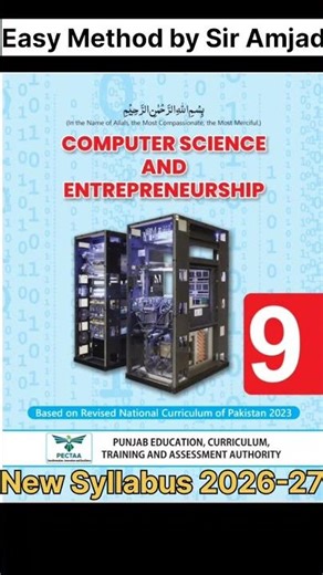 9th Class Computer Science & Entrepreneurship | Chapter List 2026-27