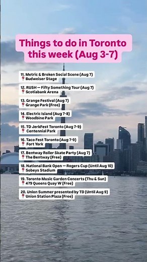 Things to do in Toronto this week