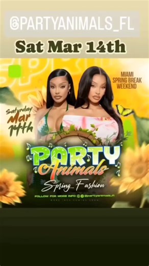 PatrickB | 🏖♨️🏖♨️ @partyanimals_fl Miami spring break weekend get ready for the ultimate @partyanimals_fl fashion event on March 14, 2026 10PM - 3AM... | Instagram