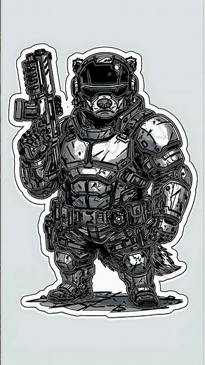 Easy Sci-Fi Armor Drawing for Beginners: Badger Soldier