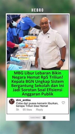 MBG Libur Lebaran, Hemat Rp5T Tapi…