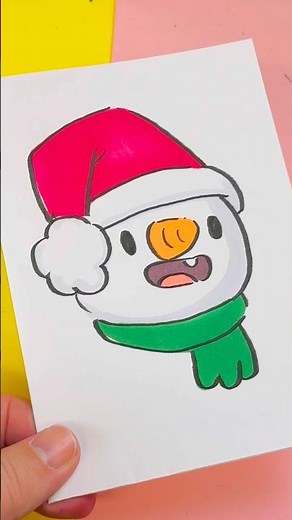 Comment dessiner un bonhomme de neige kawaii étape par étape