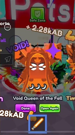 I hatched a void queen of the fall pet on saber simulator let’s go!!!