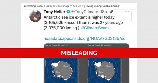 Fact Check: Antarctic ice data cherry-picked to make false global warming claim