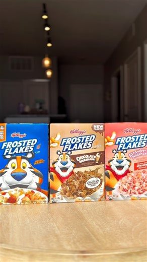 Are you a Kellogg’s Frosted Flakes OG fan or are you mixing all three? 🥣✨ Original, Strawberry Milkshake, and Chocolate Milkshake = the ultimate lineup! 🔥 | Kellogg's Frosted Flakes