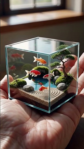 Tiny Japanese Garden on a Palm #cubepet