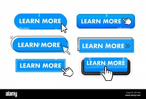 Set of Learn more button. Hand pointer clicking. Learn more web buttons Stock Vector Image & Art - Alamy