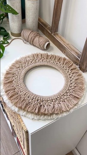 🌱 Makramee Bilderrahmen | Kreis knüpfen | geknüpfte Deko