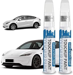 Pearl White(PPSW) Touch Up Paint for Tesla-Exact Match 2 in 1 touchup Paint Pen for Chips and Nicks Repair Car Paint Scratch Repair Kit