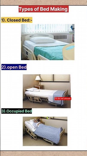 Types of Bed Making |Fundamental of nursing|#nursing #bedmaking#bed #ytshorts