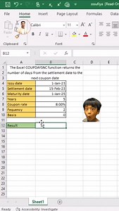 🚀How to COUPDAYSNC in Excel #computerknowledge #exceltips #youtube | HG Computer Class