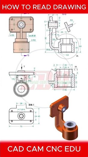 How to read drawing #cnc #cadcam #solidworks #daotaocokhi #cad