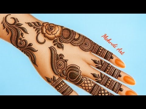 Very Beautiful Quick And Easy Prettiest Henna Design For Back Hand | New floral mehndi design 