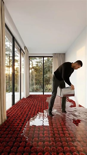 I Built a Luxury Hanging Bed Over a Rose Glass Floor in My Bedroom