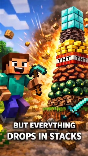 Minecraft But Everything Drops in STACK 😳🔥