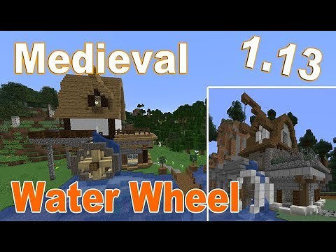 Minecraft Medieval WaterMill with Water Wheel Tutorial | Easy build