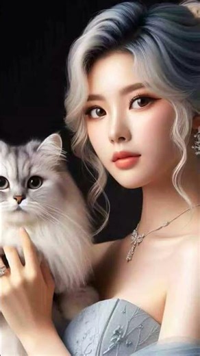 😍😍😍#A beautiful Anime princess with cat#beautifulshort🥰🥰😍😍😍😍😍