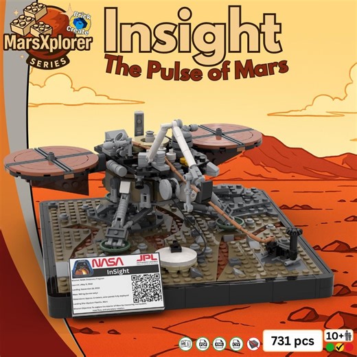 InSight/Space Probe/Mars lander/Display Modell/MOC-MX01-104467/Lego/Digitales pdf/instructions Download/building instructions - Etsy.de