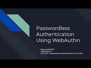 Passwordless Authentication Using WebAuth | More Demos & Code