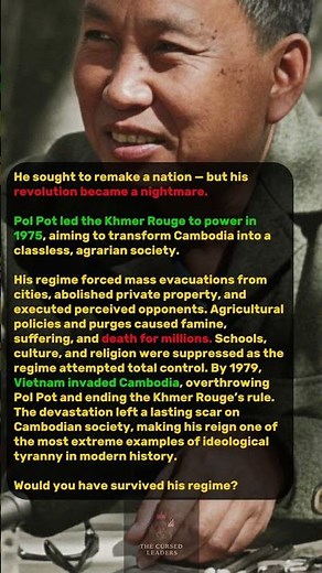 Pol Pot: Cambodia’s Radical Revolution #PolPot #KhmerRouge #CambodiaHistory #TheCursedLeaders