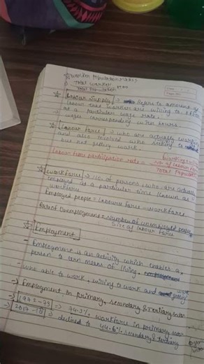 class 12th eco employment notes 💫