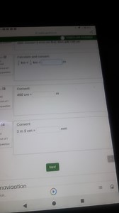 Calculate and convert:1/4 km   1/4 km =  __ mConvert:400 ... | Filo