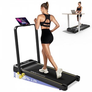 YPOO Foldable Treadmill with Incline and Handle, Portable Walking Pad for Home/Office, 300 lb Capacity, Remote Control