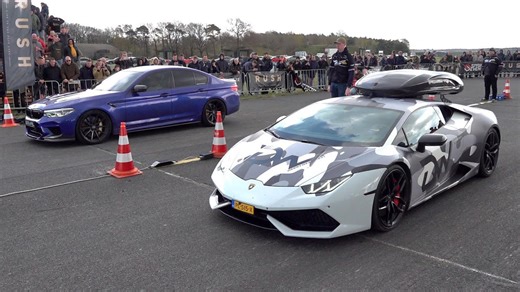BMW M5 F90 vs 900HP Lamborghini Huracan Drag Race