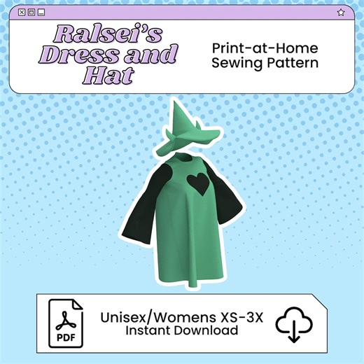 Ralsei's Dress and Hat PDF Cosplay Pattern | Deltarune Inspired Printable Costume Pattern - Etsy