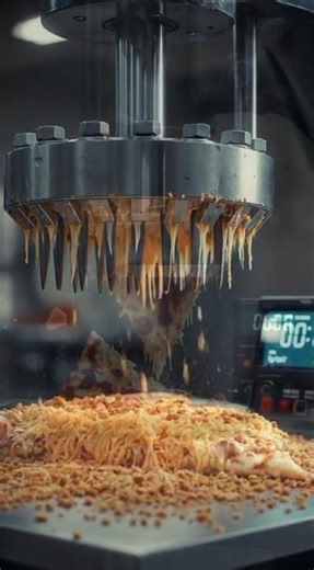 hydraulic press crushing a pizza 🍕 |crushing a pizza