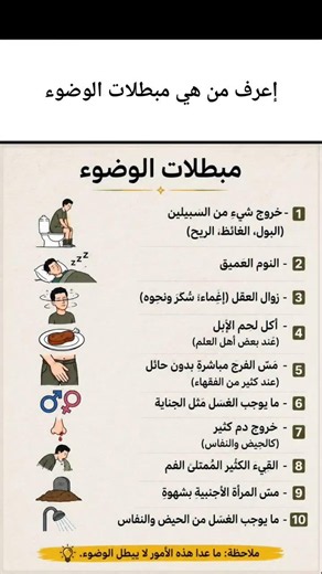 أعرف من هي مبطلات الوضوء #إيجابية #اكسبلور #سؤال_وجواب #العلم #الغاز #العظماء #معلومات_عامة #الظروف