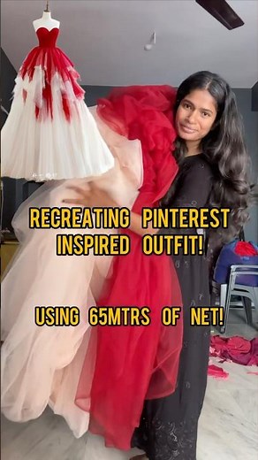 Recreating Pinterest inspired Outfit using 65mtrd of Net | Outfit from Scratch | nayalooks