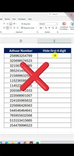 Replace formula || Excel shorts || Excel trick || MS Excel || Hide digit in excel