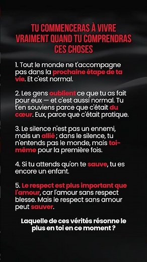 📜 Des vérités qui changeront ta vie #citations #motivation #citationsprofondes