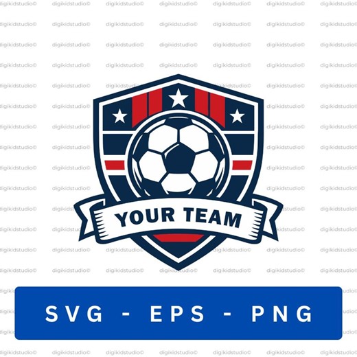 Soccer Team Logo SVG, Soccer Shield Badge SVG, Football Club Crest Logo, Sports Team Emblem, Soccer Ball Cricut Cut File, Team Logo Template - Etsy