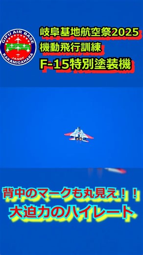 【凄い爆音】背中の飛実マークも丸見え！！！F-15J特別塗装機が大迫力の90度上昇でハイレートクライム /機動飛行訓練 2025/10/08【岐阜基地】