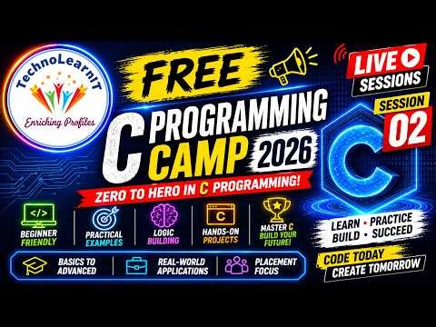 C Programming - Free Programming Camp 2026 | Session 02 | Introduction to C Programming