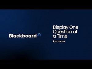 Display One Question at a Time for Instructors in Blackboard